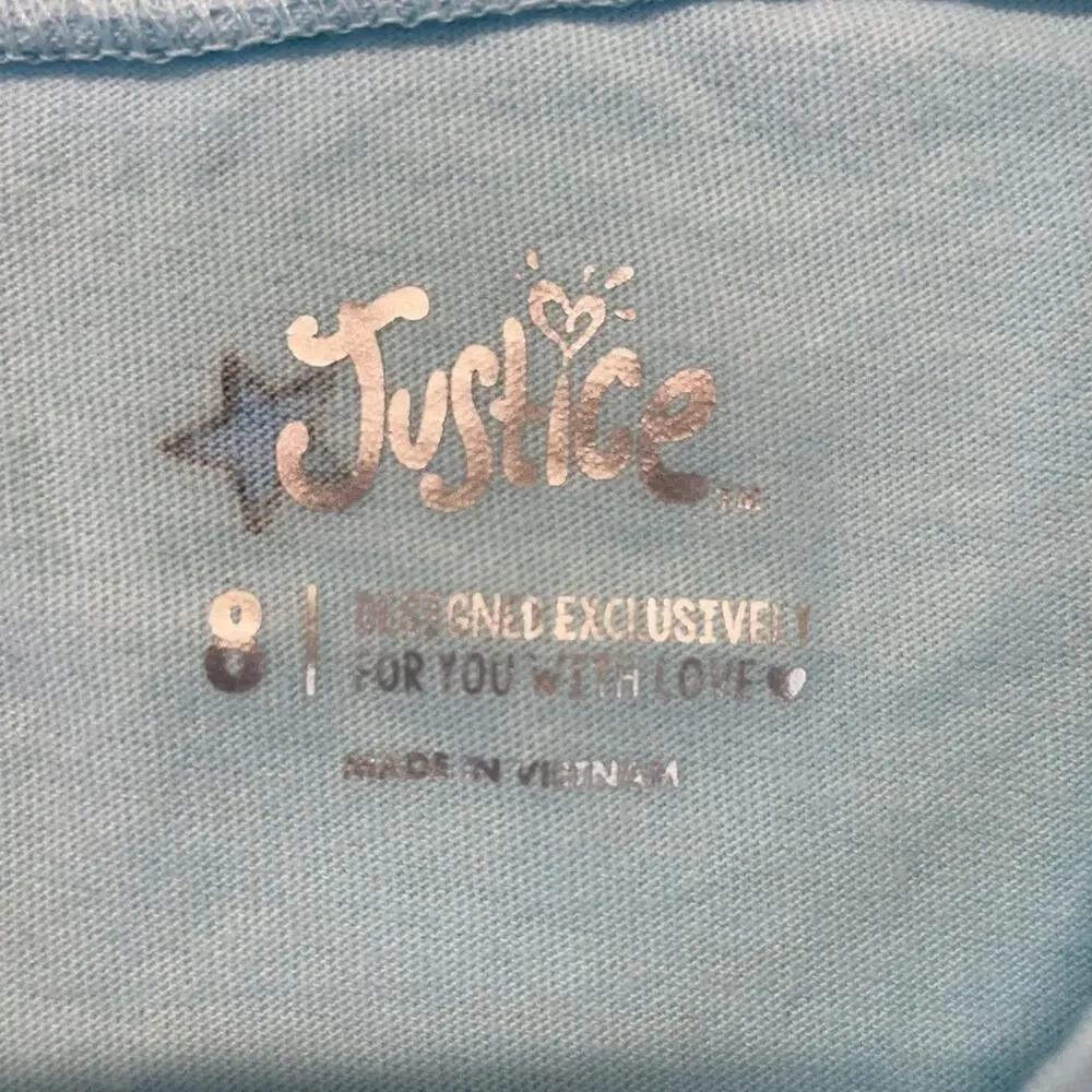 Cupcake Long Sleeve Graphic T-shirt Girls Size 8 baby blue pink tee